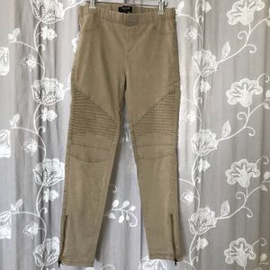 Tan moto jeggings